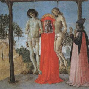 Pietro Perugino st Jerome supporting Two Men on the Gallows china oil painting image